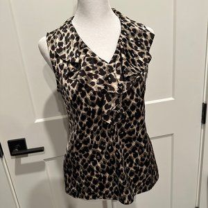 Sleeveless Leopard Print Ann Taylor Top 2P